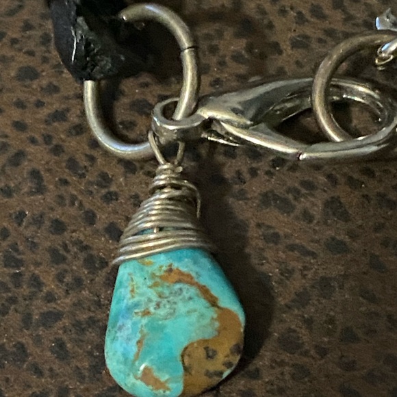 Lucky Brand Faux Turquoise and Silvertone Necklace and bracelet - Picture 7 of 8